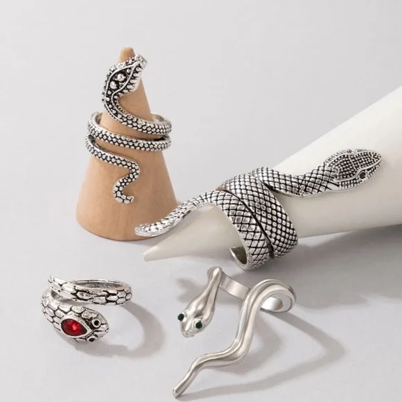 4pc Snake Design Rings - Picture 3 of 4